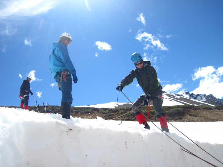 Crevasse rescue course in the Canadian Rockies