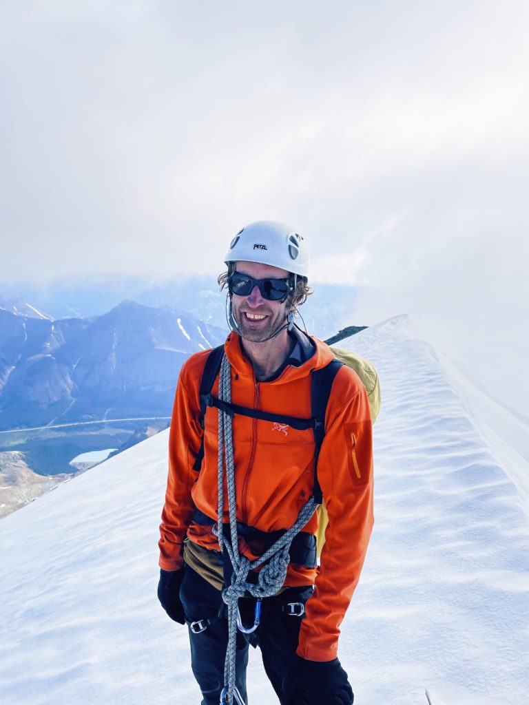 Jay Mills on the summit of Mt Athabasca for his 100th time!