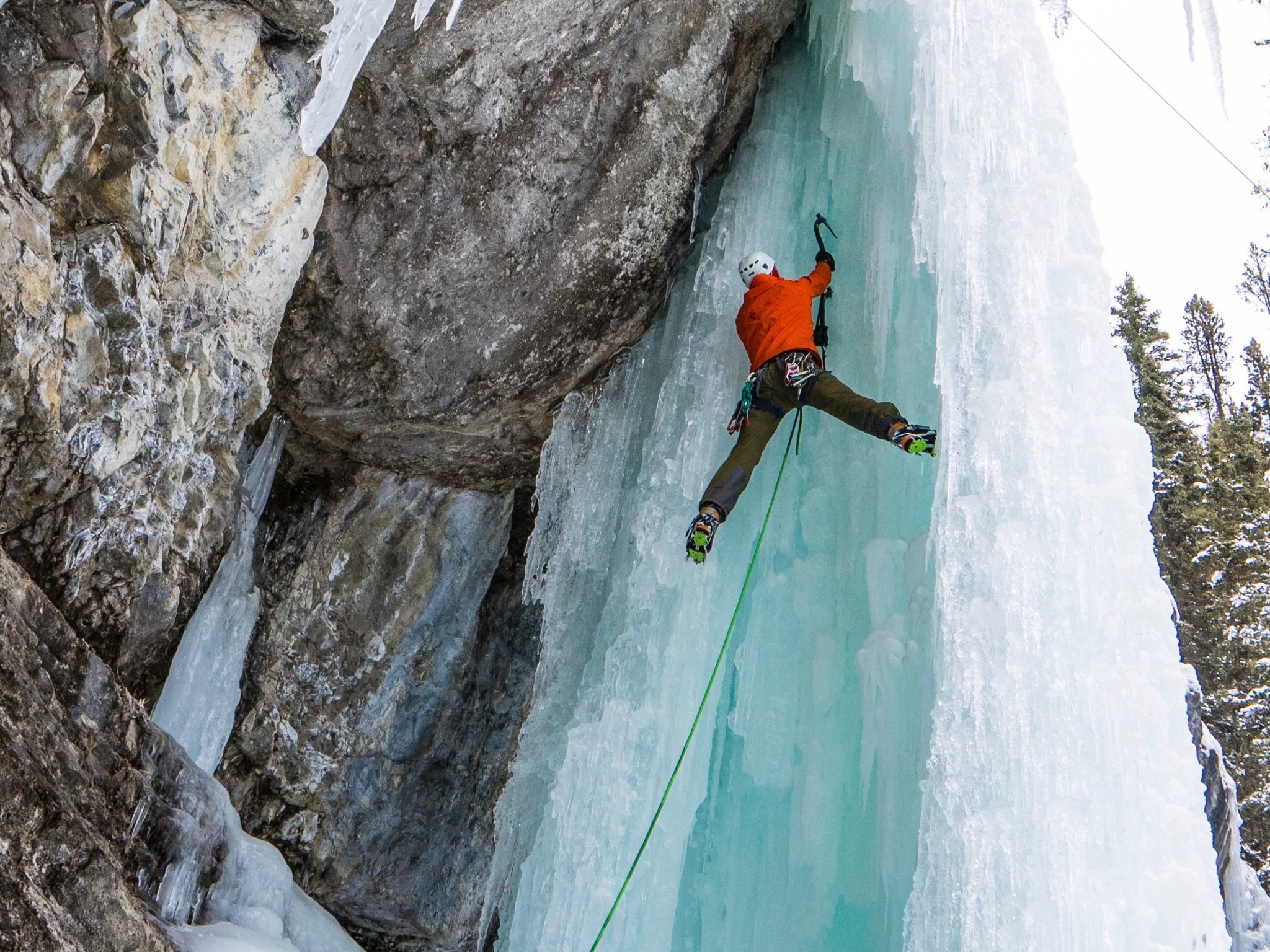 Ice climbing course near Banff.