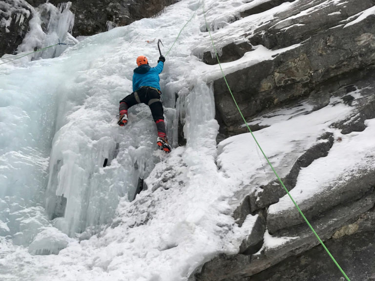 Ice climbing lessons in Canmore