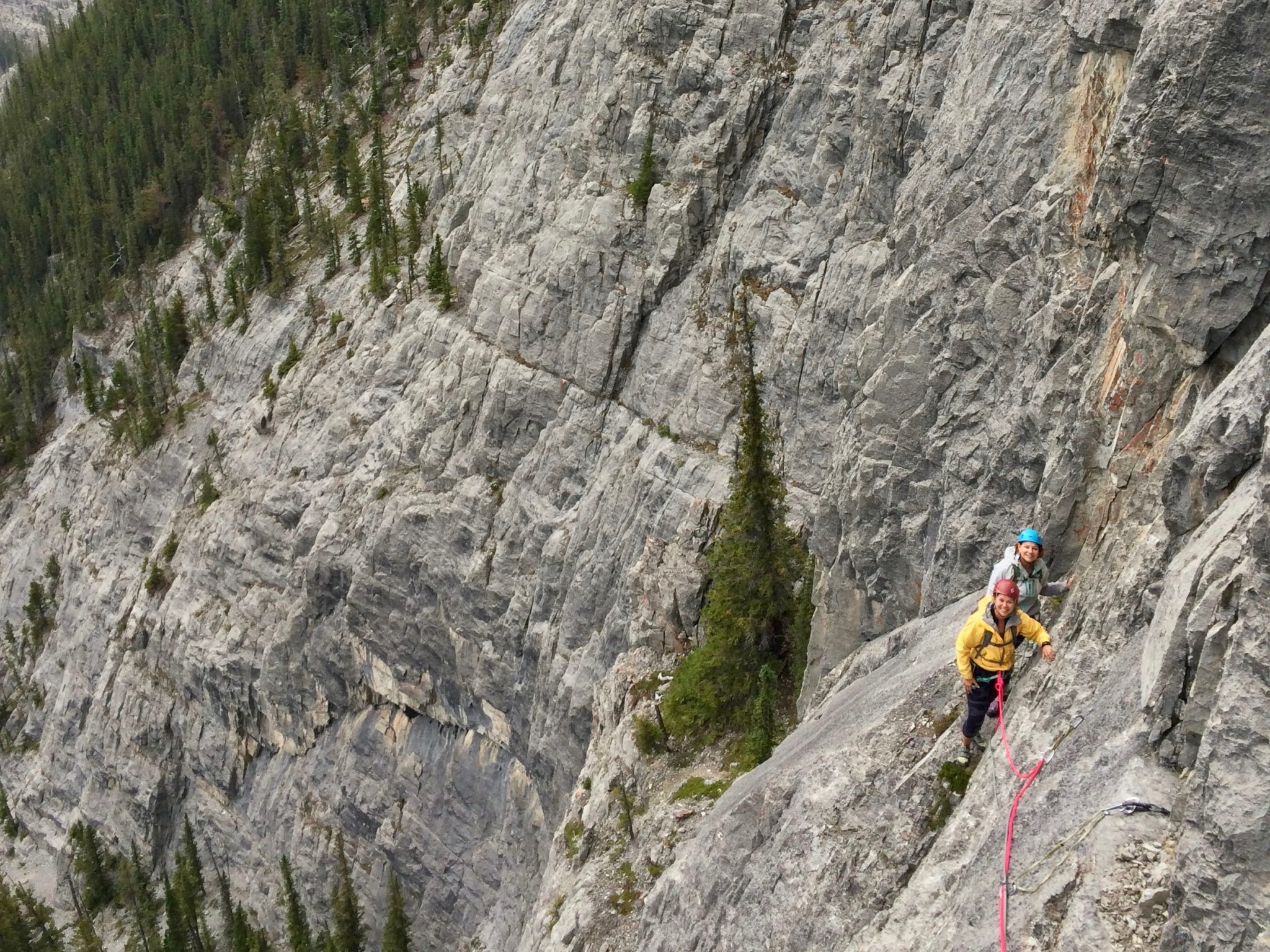Rock climbing on the East End of Mt. Rundle