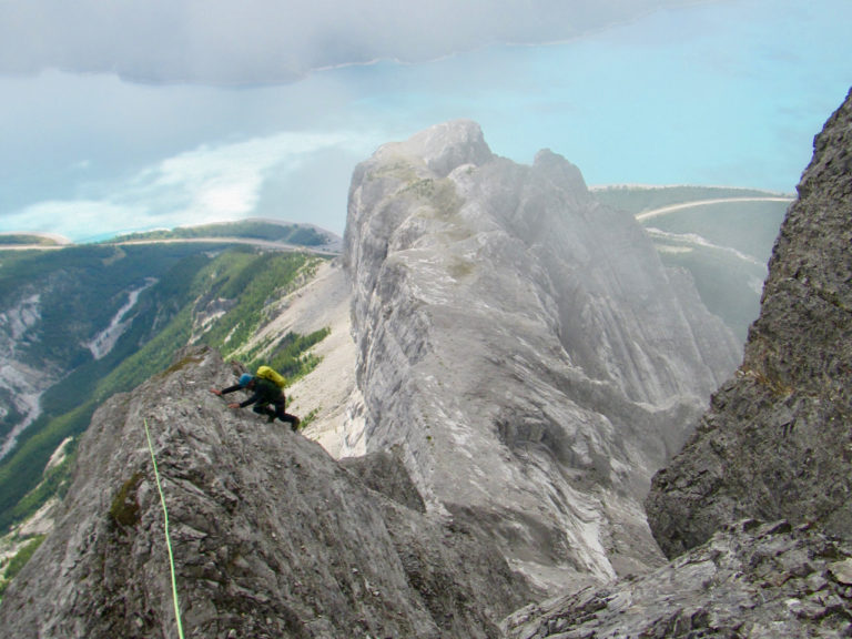 Alpine rock climbing in the Canadian Rockies frontrange