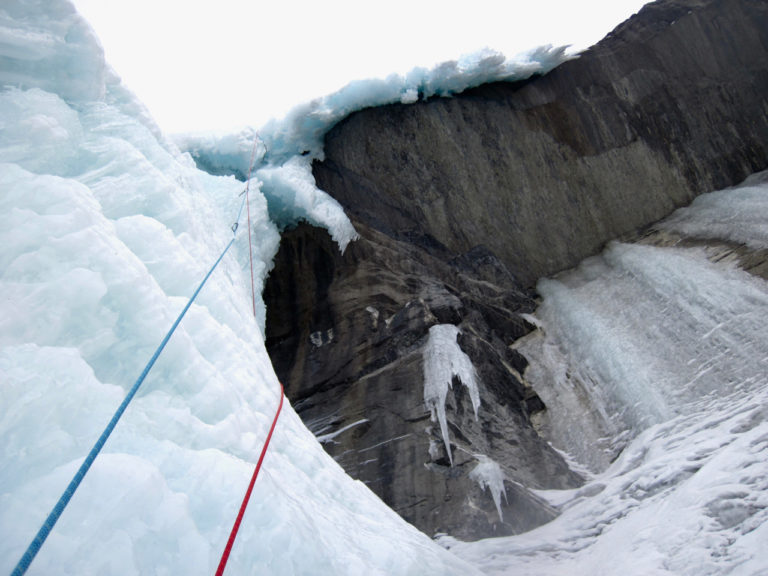 Curtain Call ice climb crux