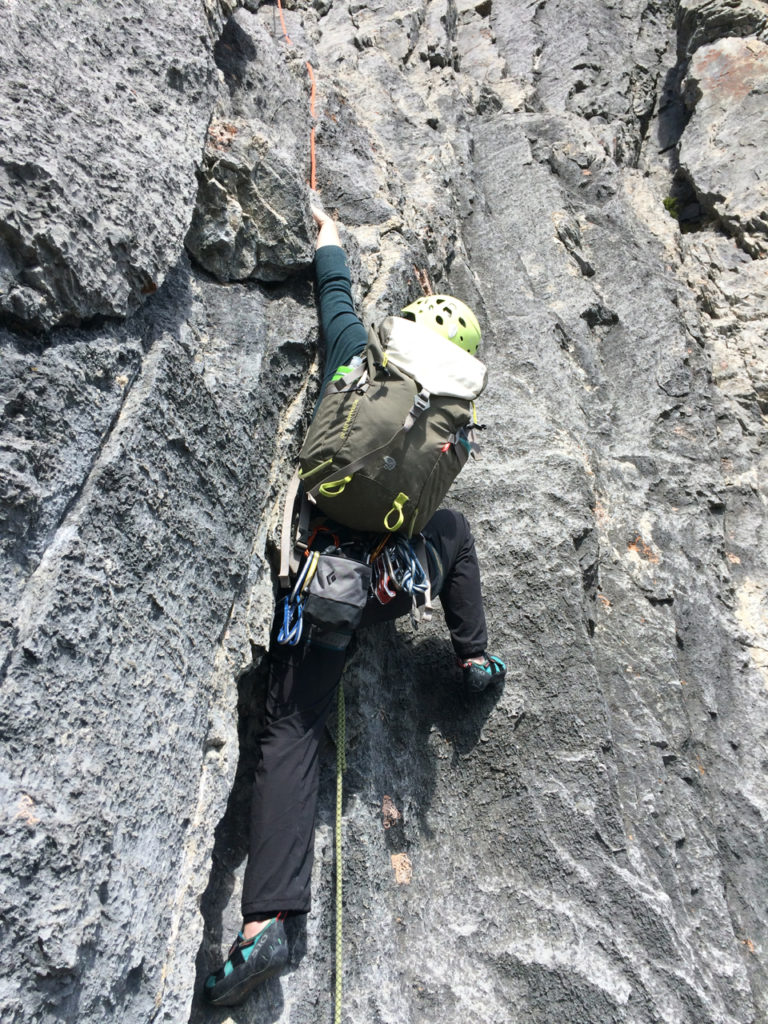 Multipitch trad climbing on EEOR's Geriatric route