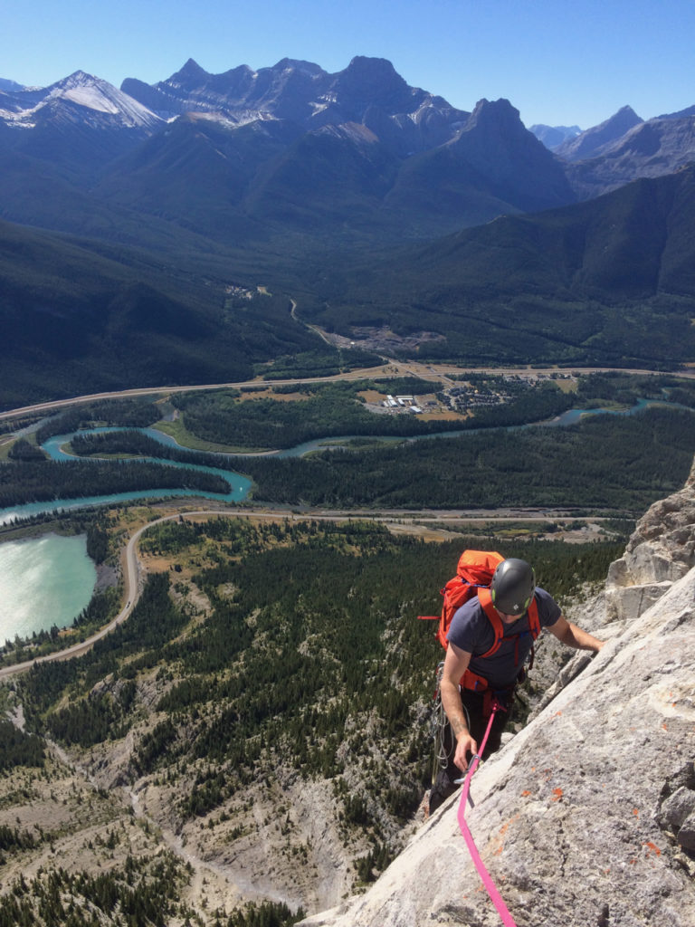 High above the Bow Valley on Grotto Mountain