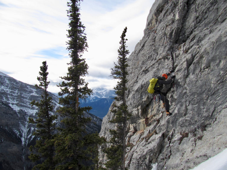 Steep climbing section on the ESE ridge of Lady Mac