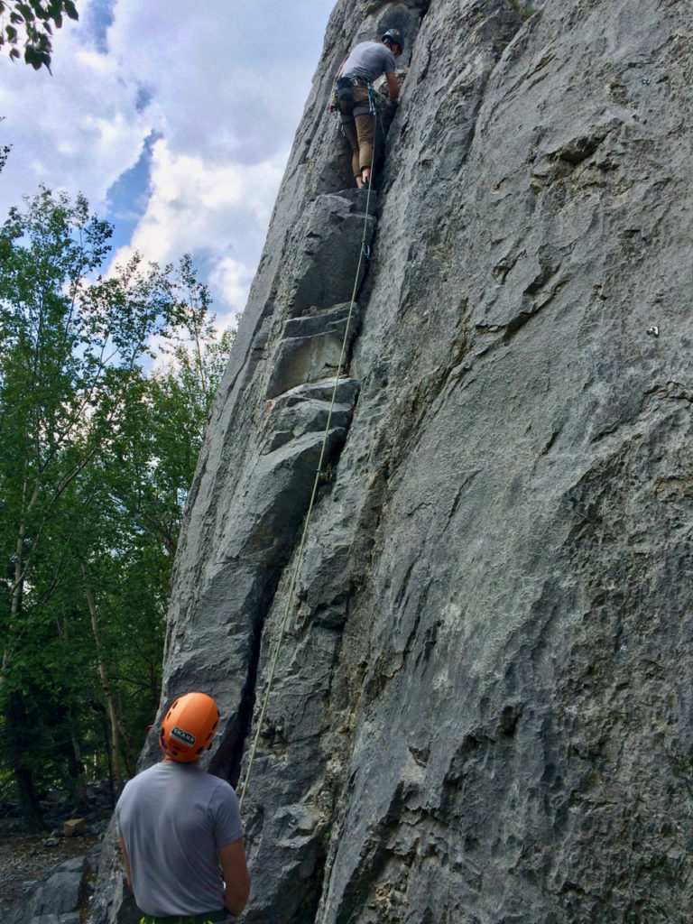 Lead trad climbing lessons near Canmore