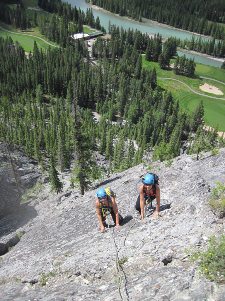 The Rundlehorn rock climb above banff