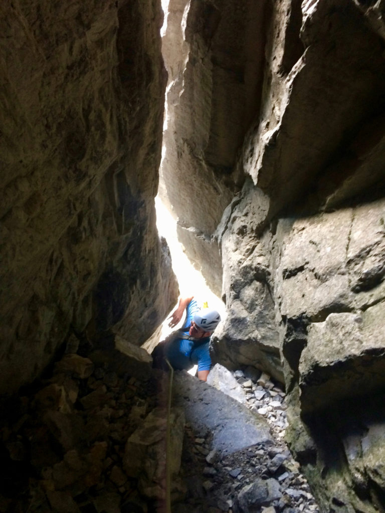 Cave on Grillmairs Chimneys route