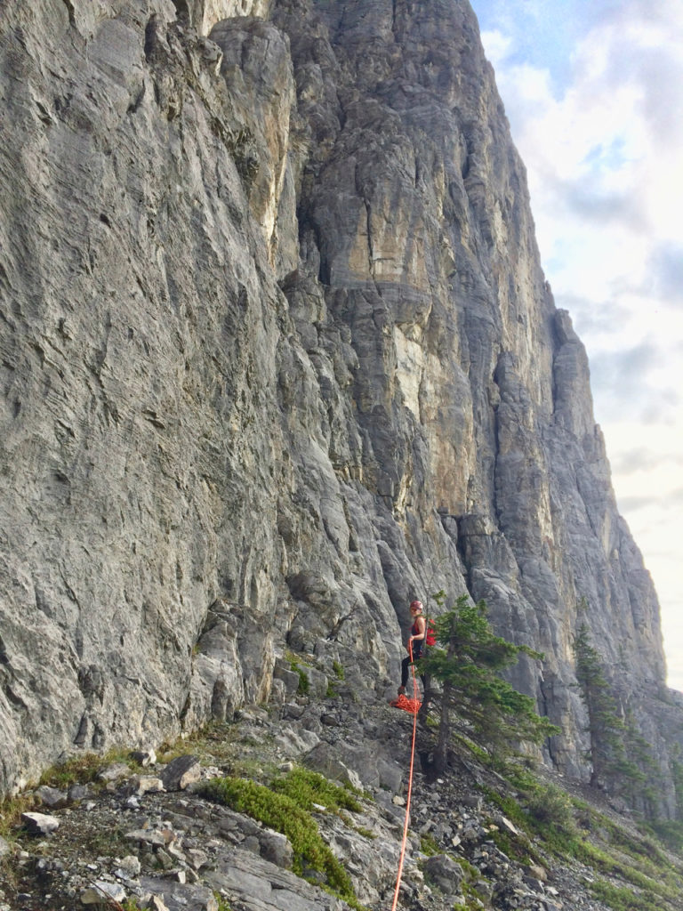 Looking up at the first pitch of Grillmairs Chimney's