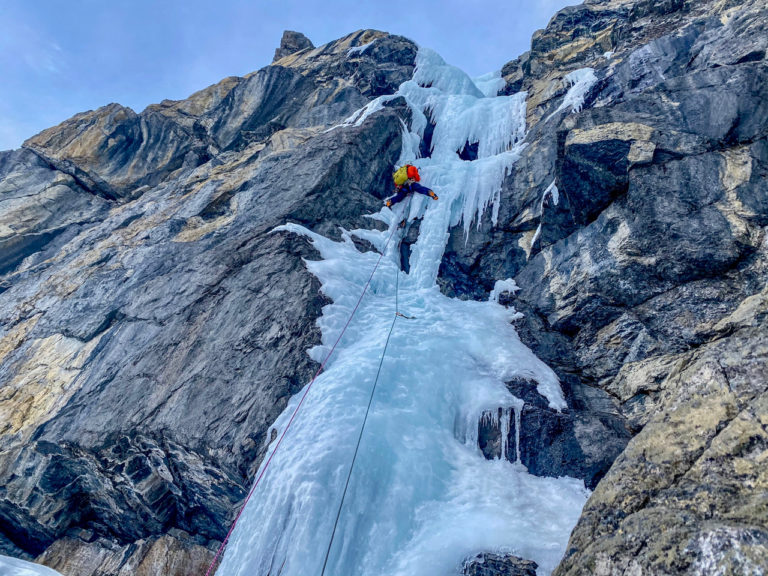 Ice climbing My Daddys a Psycho on Murchison